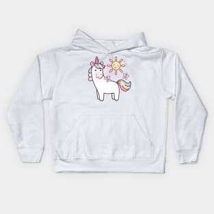 Cute Girl Unicorn With Sun Kids Hoodie